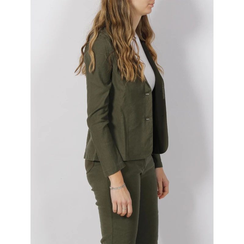 Veste Blazer Shirley Lin Kaki Femme - Hbt 5 Veste Blazer Shirley Lin Kaki Femme - Hbt – Image 3