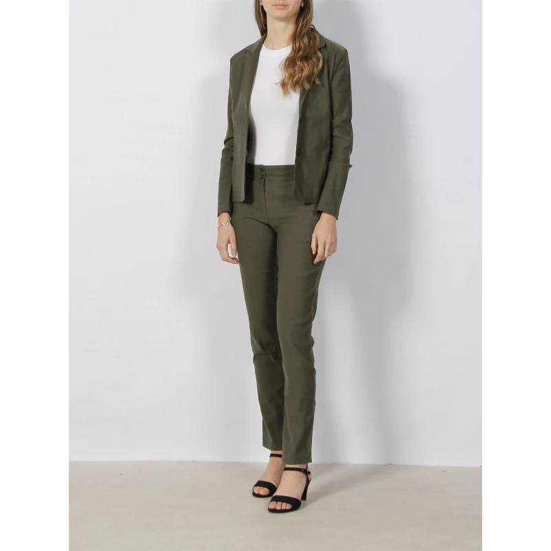 Veste Blazer Shirley Lin Kaki Femme - Hbt 6 Veste Blazer Shirley Lin Kaki Femme - Hbt – Image 4