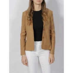 Veste Blazer Shirley Lin Marron Femme - Hbt