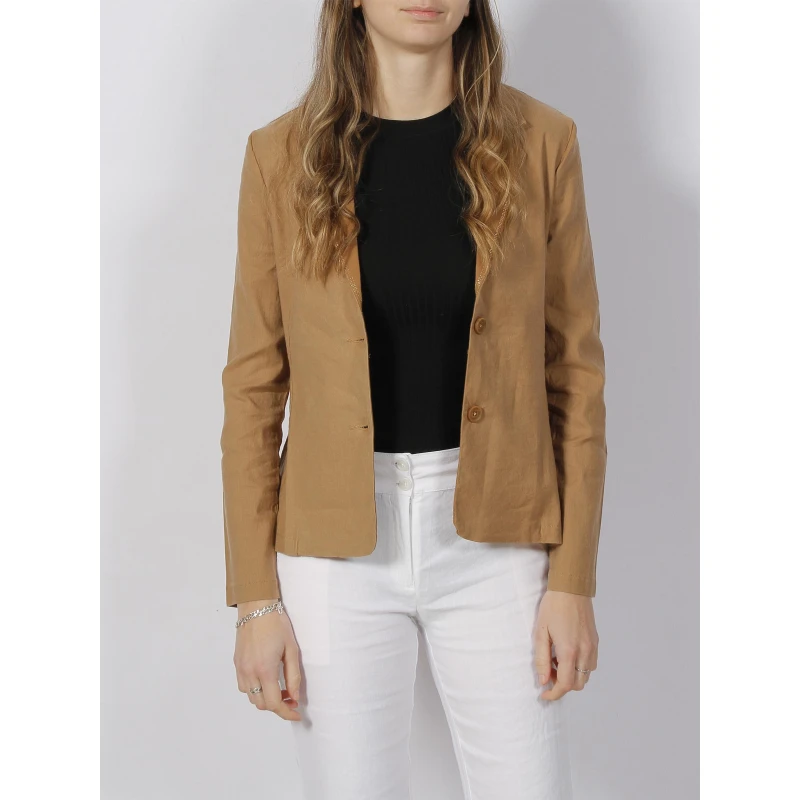 Veste Blazer Shirley Lin Marron Femme - Hbt 3 Veste Blazer Shirley Lin Marron Femme - Hbt