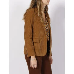 Veste Blazer Velours Nidoni Marron Femme - La Petite Etoile -Le Dressing Parfait veste blazer velours nidoni marron femme la petite etoile 2
