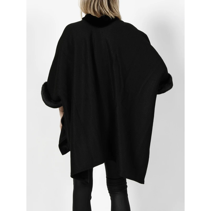 Veste Cape Capou Noir Femme - Morgan 4 Veste Cape Capou Noir Femme - Morgan – Image 2