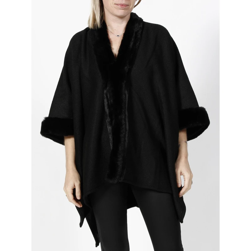 Veste Cape Capou Noir Femme - Morgan 3 Veste Cape Capou Noir Femme - Morgan