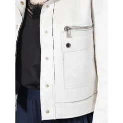 Veste Droite Suédine Gommy Blanc Ivoire Femme - Morgan 9 Veste Droite Suédine Gommy Blanc Ivoire Femme - Morgan -Le Dressing Parfait veste droite suedine gommy blanc ivoire femme morgan 3