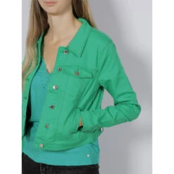 Veste En Jean Wild Soya Vert Femme - Vero Moda -Le Dressing Parfait veste en jean wild soya vert femme vero moda 3