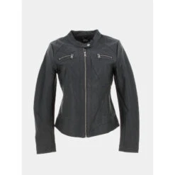 Veste En Simili-cuir Biker Noir Femme - Only