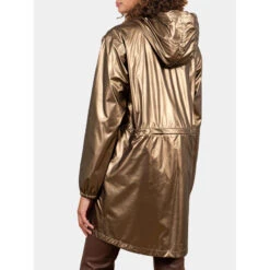 Veste Imperméable Longue Amelot Tech Gold Doré - Flotte -Le Dressing Parfait veste impermeable longue amelot tech gold dore flotte 1