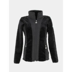 Veste Polaire Bi-matière Vienne Noir Femme - Angele Sportswear