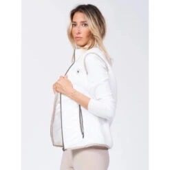 Veste Polaire Sans Manche Bi-matière Blanc Femme - Sun Valley -Le Dressing Parfait veste polaire sans manche bi matiere blanc femme sun valley 2