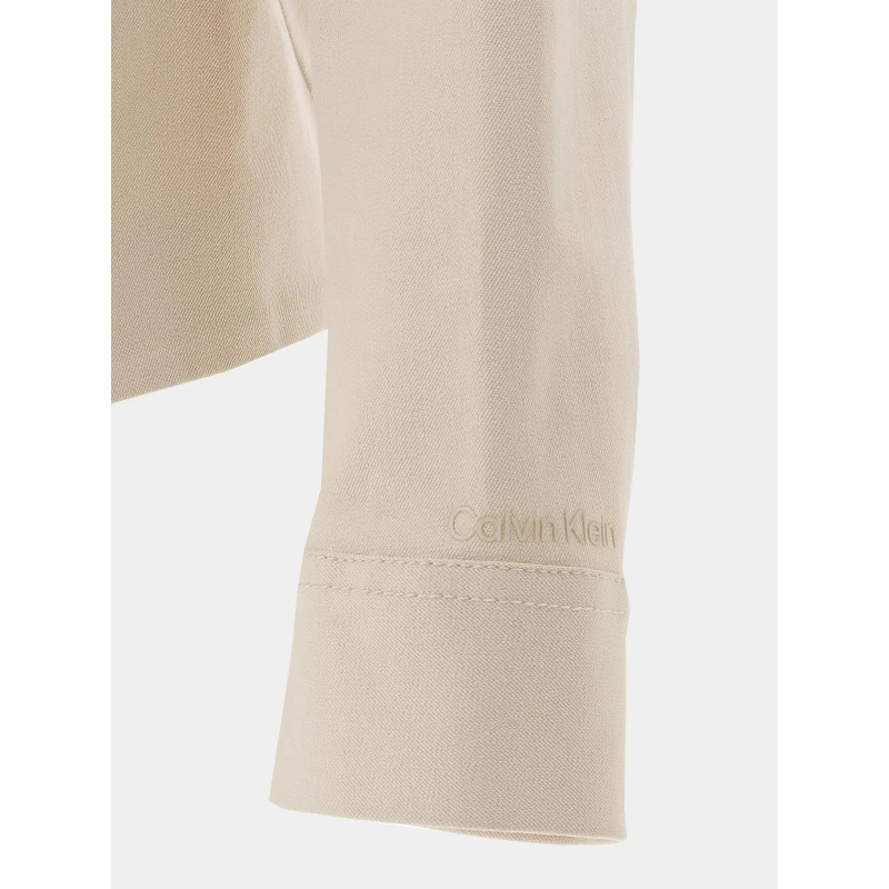 Veste Stretch Gabardine Beige Femme - Calvin Klein 6 Veste Stretch Gabardine Beige Femme - Calvin Klein – Image 4