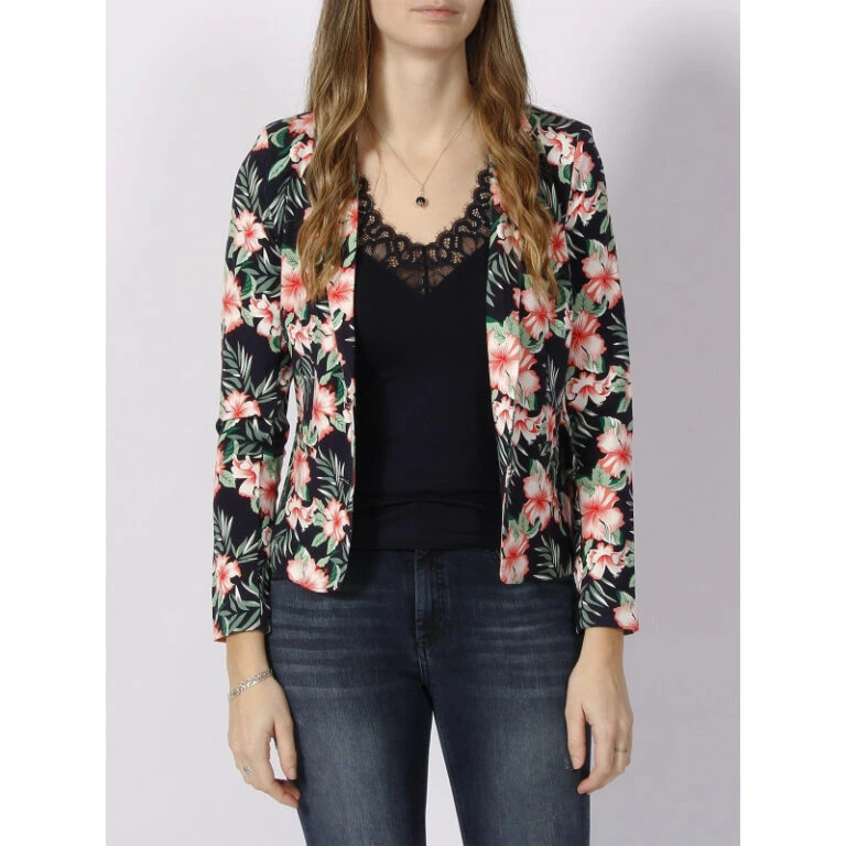Devant -Le Dressing Parfait veste blazer a fleurs pop trash noir femme only 768x768 1